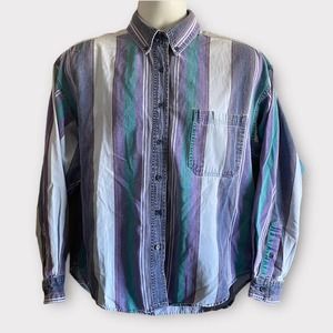 Vintage Red Rover Mens Chambray Button Down Shirt